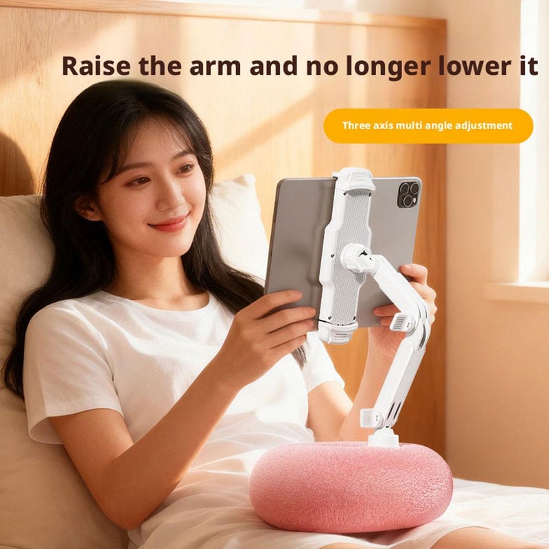 Tablet Stand Pillow for Reading,Adjustable Tablet Stands Phone Holder for Bed with Detachable Snack Bowl,Hands Free Reading in Bed,Phones Pillow Stand Compatible with 4.7"-13"Phone/Tablets - Image 4